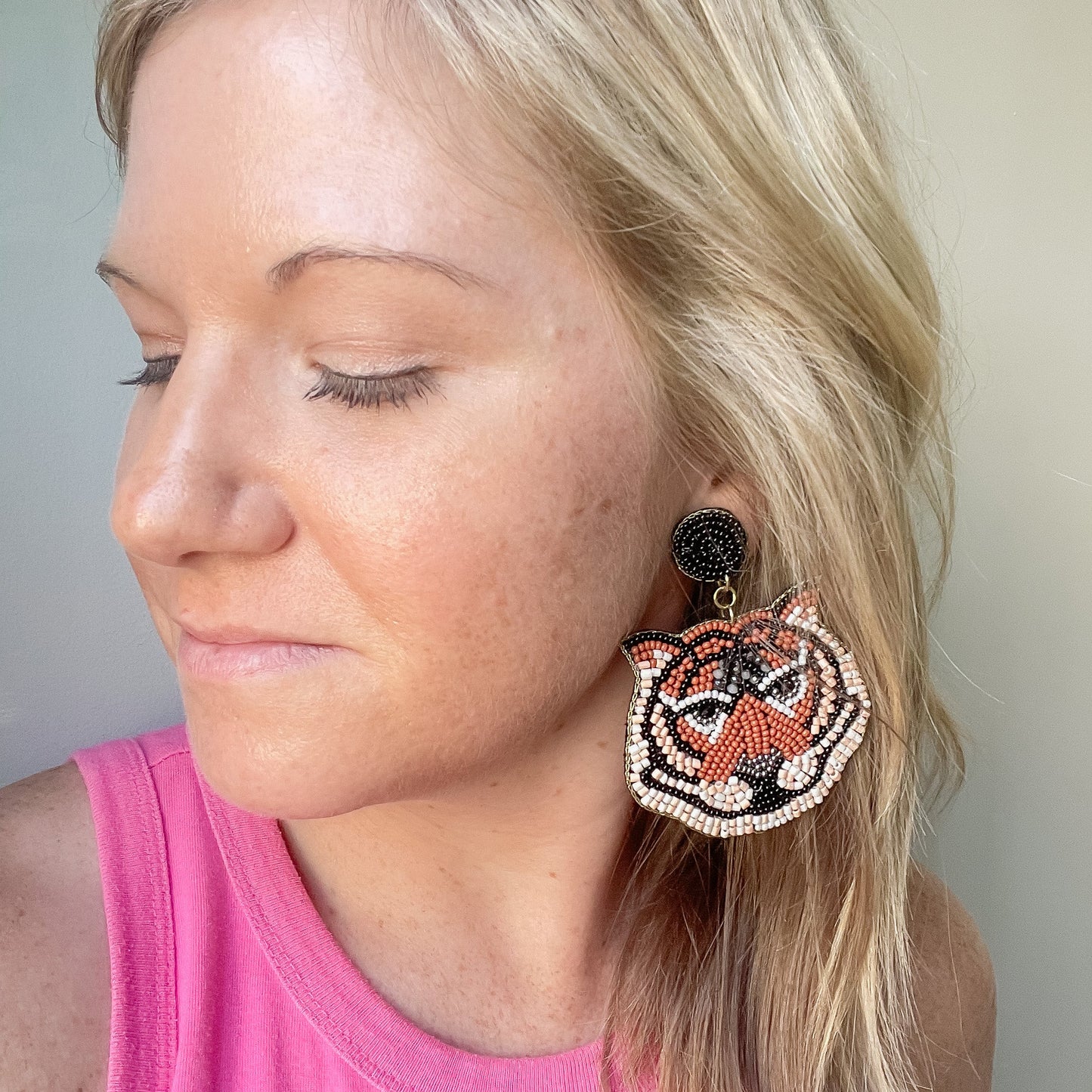 Beaded Tiger Dangles