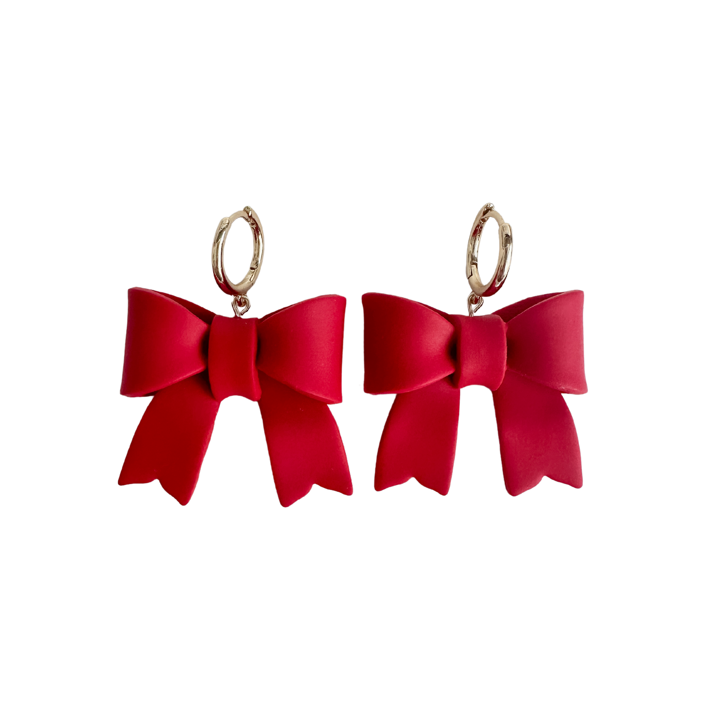 Red Coquette Bow Dangles