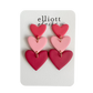 Tiered Clay Hearts - Multi-Colored