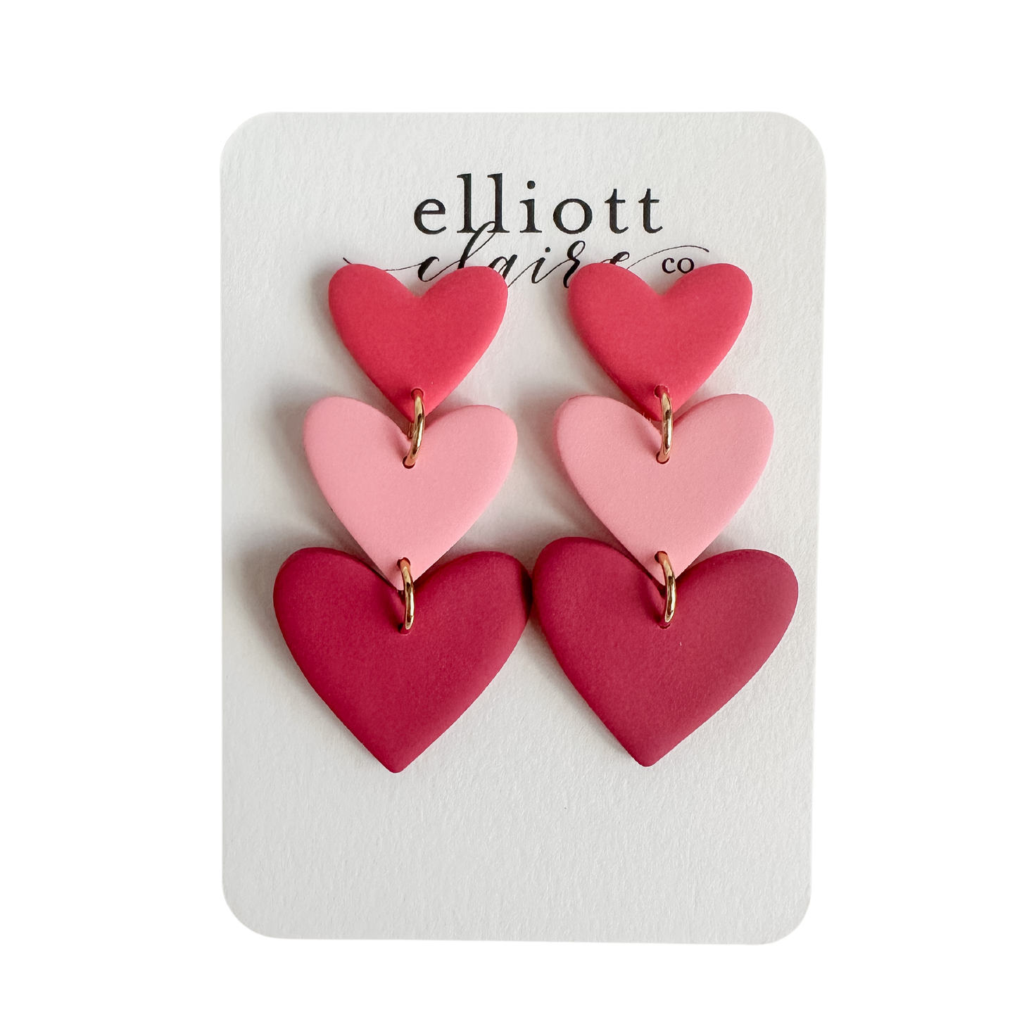 Tiered Clay Hearts - Multi-Colored