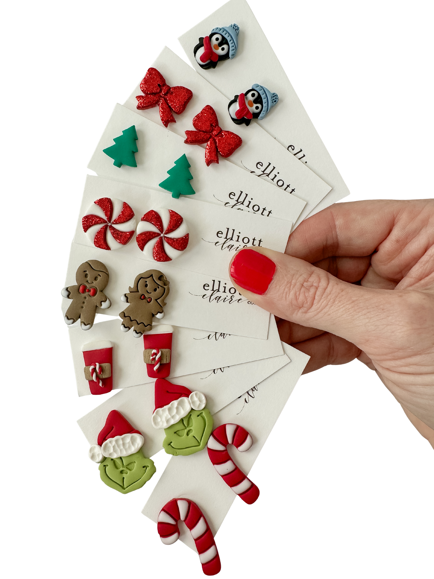 Clay Christmas Studs