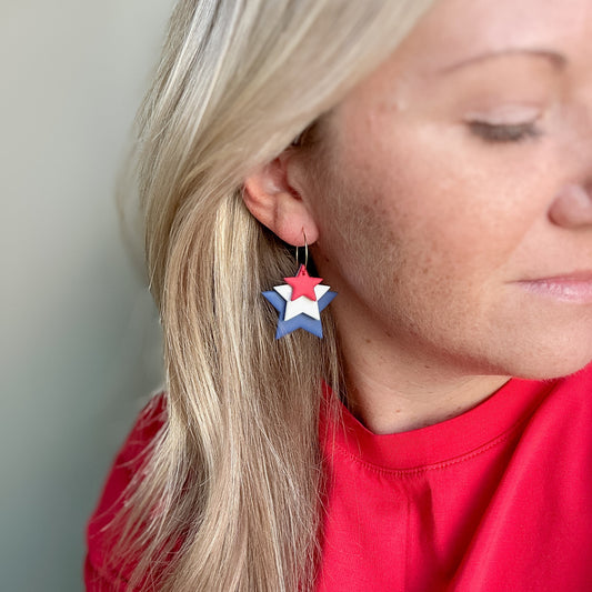 Red White & Blue Hoops
