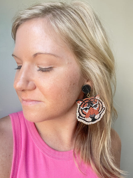 Beaded Tiger Dangles