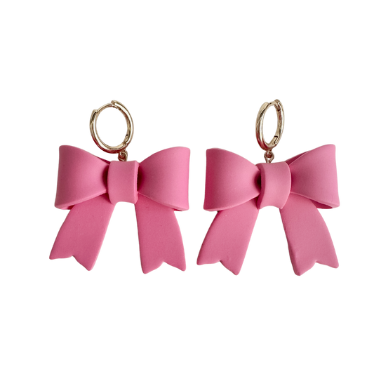 Pink Coquette Bow Dangles