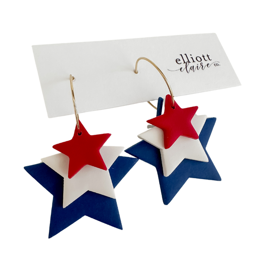 Red White & Blue Hoops