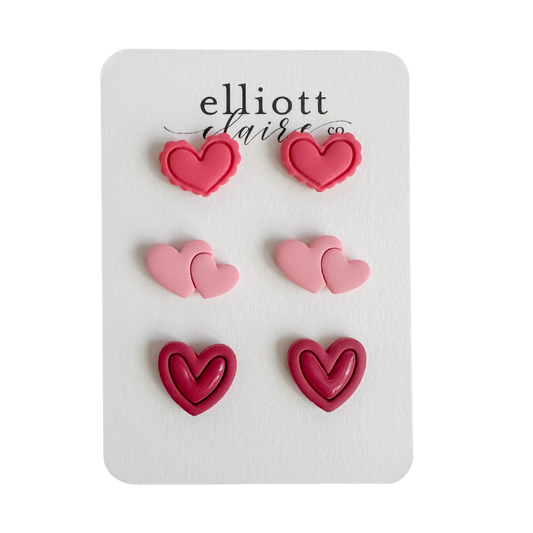 Detailed Heart Stud Pack