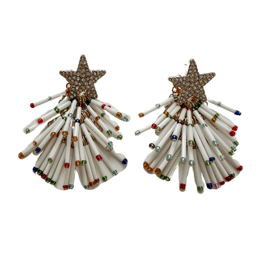 Star Christmas Tree Dangles in White
