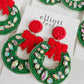 Beaded Christmas Wreath Dangles